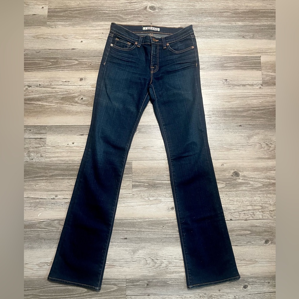 JBRAND Dark Wash Straight Leg Jeans Long Inseam